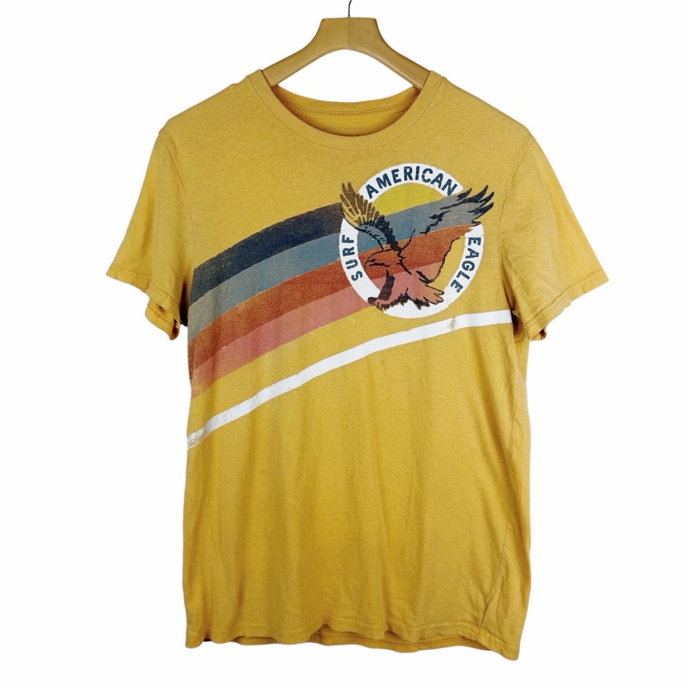 American Eagle Graphic Surf Eagle 100% Cotton Retro T-Shirt Size Medium